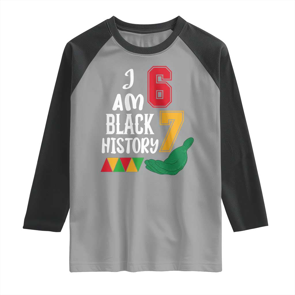 Funny Six Seven African American Raglan Shirt Black History Month TS14 Sport Gray Black Print Your Wear