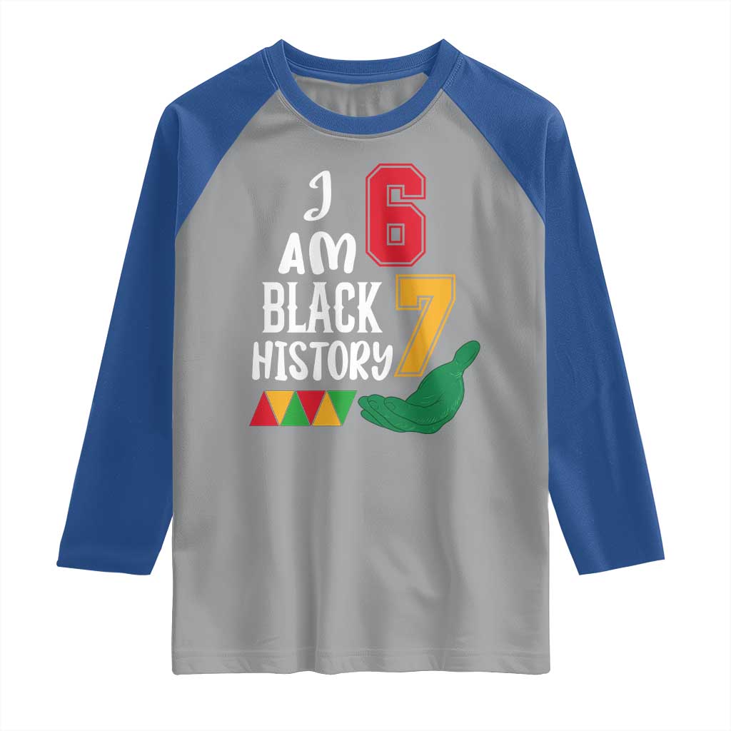 Funny Six Seven African American Raglan Shirt Black History Month TS14 Sport Gray Royal Print Your Wear