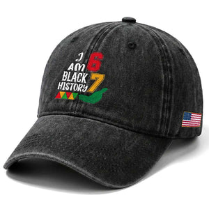 Funny Six Seven African American Washed Cotton Baseball Cap Black History Month TS14 Print Your Wear