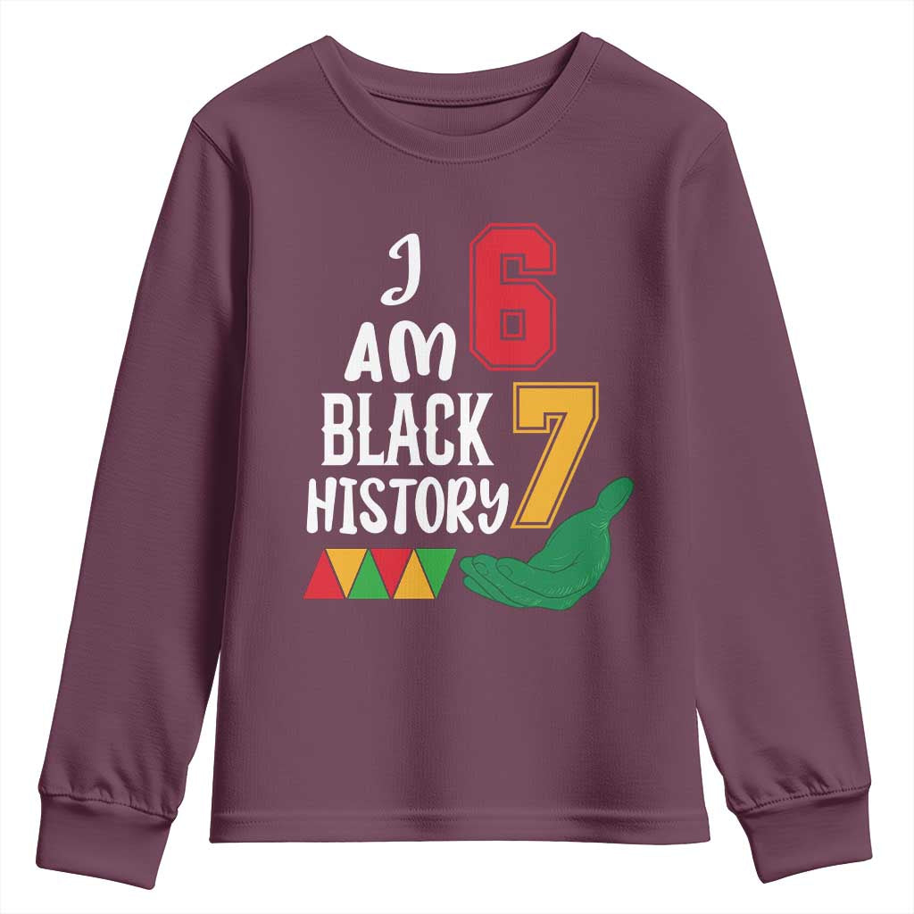 Funny Six Seven African American Youth Sweatshirt Black History Month TS14 Maroon Print Your Wear