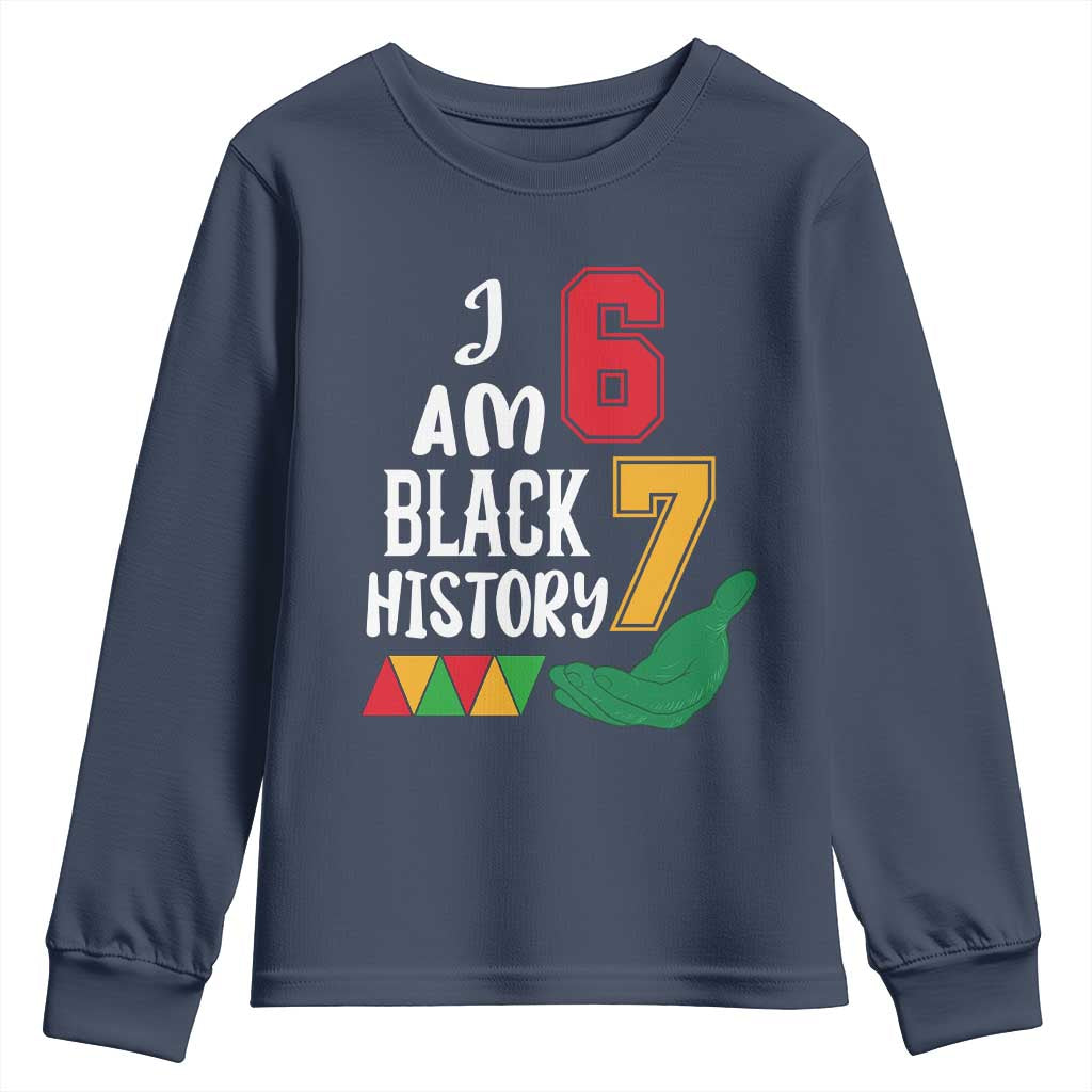 Funny Six Seven African American Youth Sweatshirt Black History Month TS14 Navy Print Your Wear