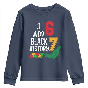Funny Six Seven African American Youth Sweatshirt Black History Month TS14 Navy Print Your Wear