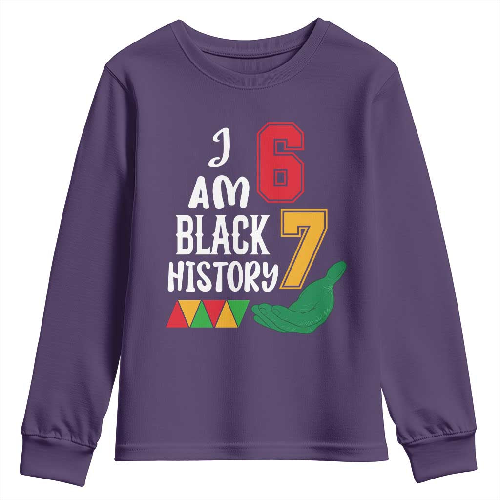 Funny Six Seven African American Youth Sweatshirt Black History Month TS14 Purple Print Your Wear