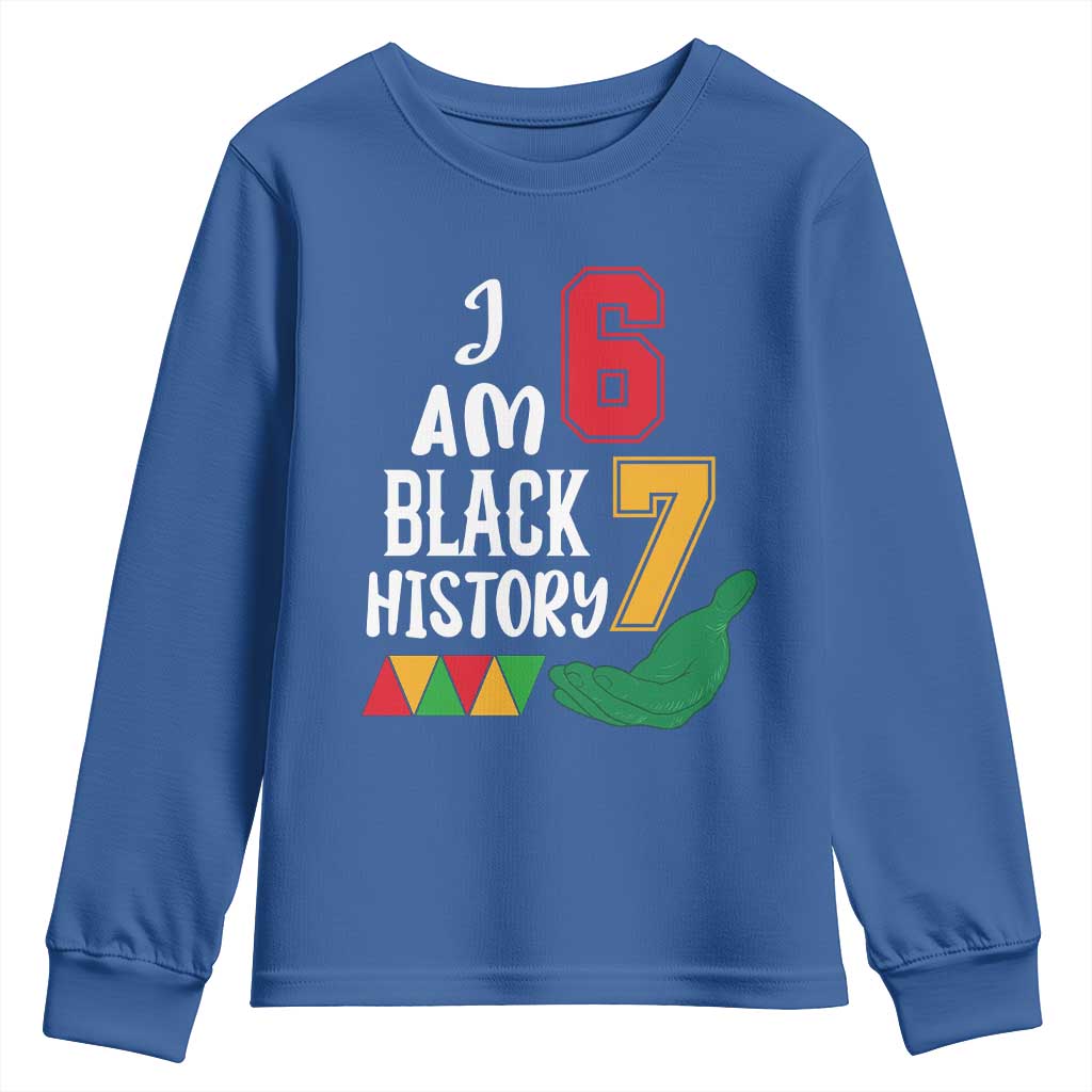 Funny Six Seven African American Youth Sweatshirt Black History Month TS14 Royal Blue Print Your Wear