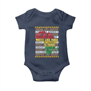 Black History Month Baby Onesie Dream Like Martin Lead Like Harriet TS14 Navy Print Your Wear