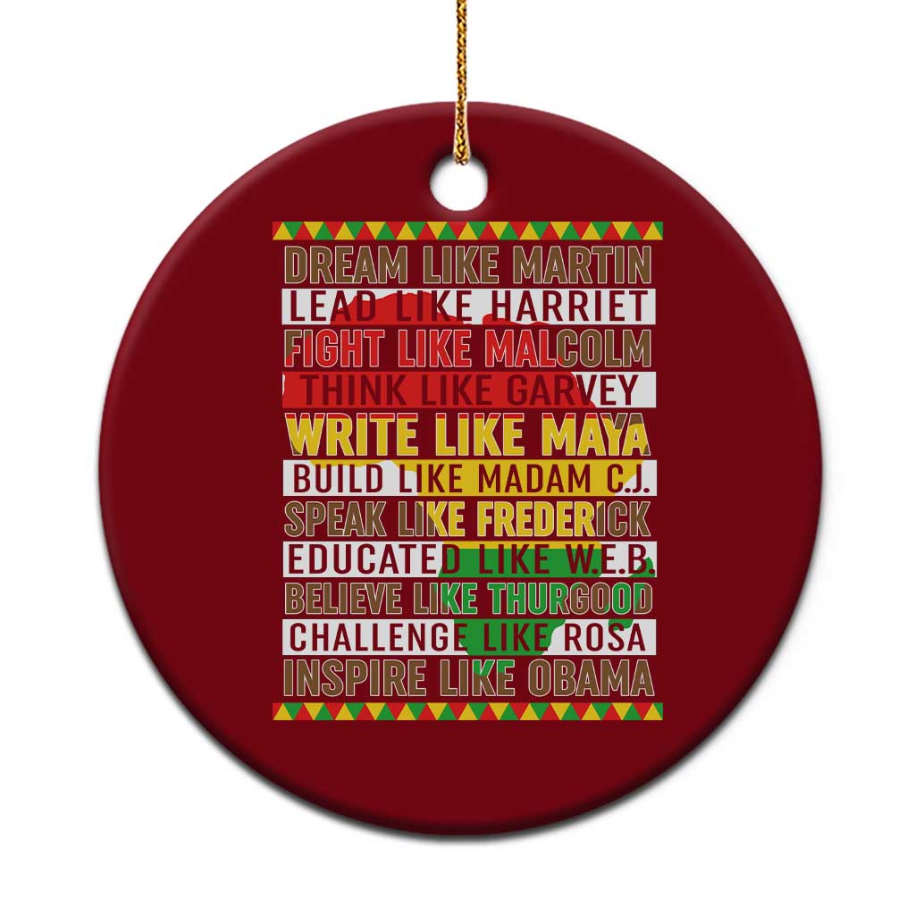 Black History Month Ceramic Ornament Dream Like Martin Lead Like Harriet TS14 1pc Red Print Your Wear