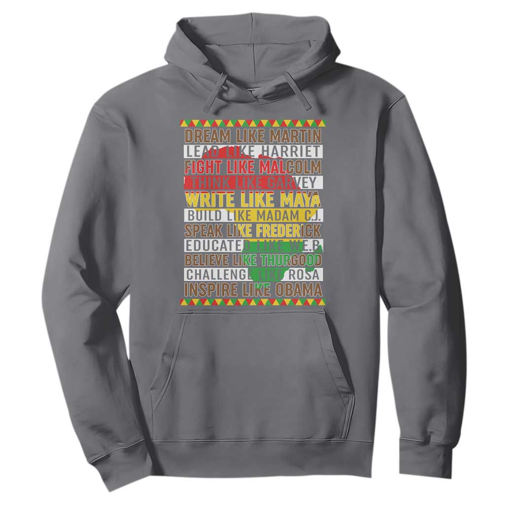 Black History Month Hoodie Dream Like Martin Lead Like Harriet TS14 Charcoal Print Your Wear