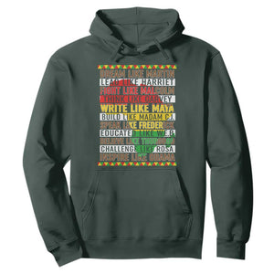 Black History Month Hoodie Dream Like Martin Lead Like Harriet TS14 Dark Forest Green Print Your Wear