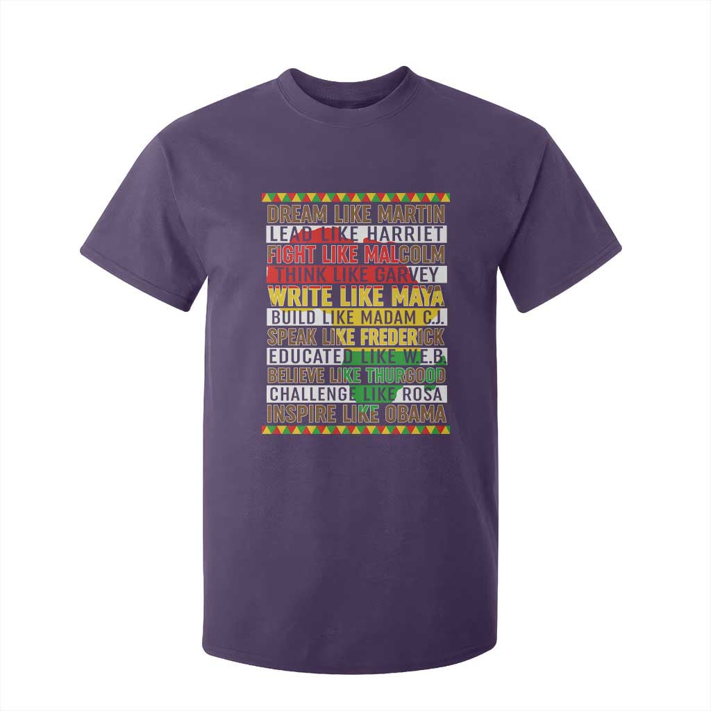 Black History Month T Shirt For Kid Dream Like Martin Lead Like Harriet TS14 Purple Print Your Wear