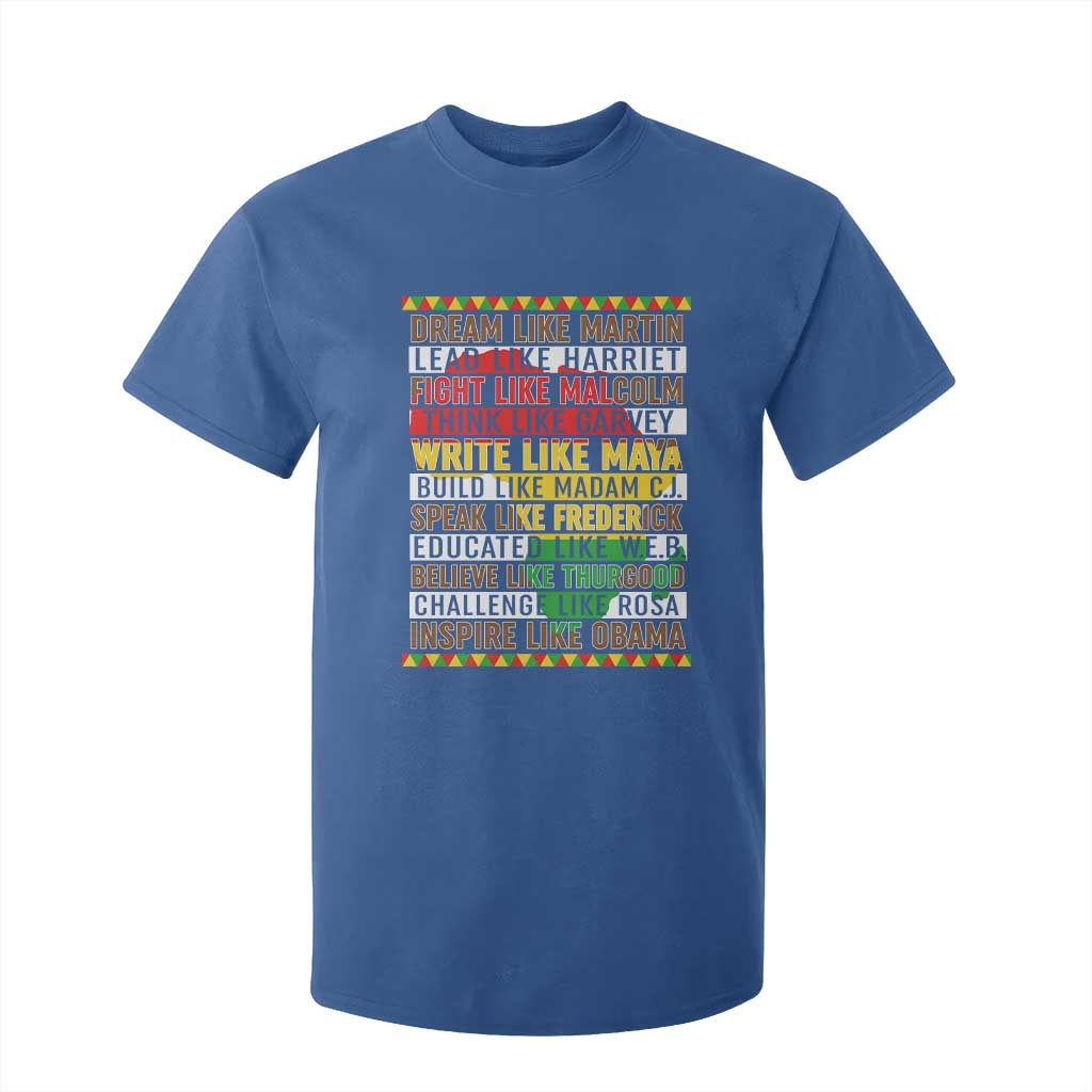 Black History Month T Shirt For Kid Dream Like Martin Lead Like Harriet TS14 Royal Blue Print Your Wear
