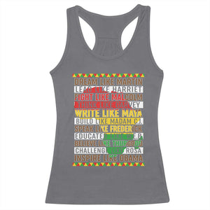 Black History Month Racerback Tank Top Dream Like Martin Lead Like Harriet TS14 Charcoal Print Your Wear