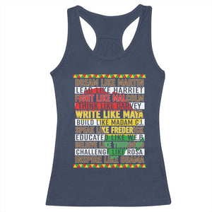 Black History Month Racerback Tank Top Dream Like Martin Lead Like Harriet TS14 Navy Print Your Wear