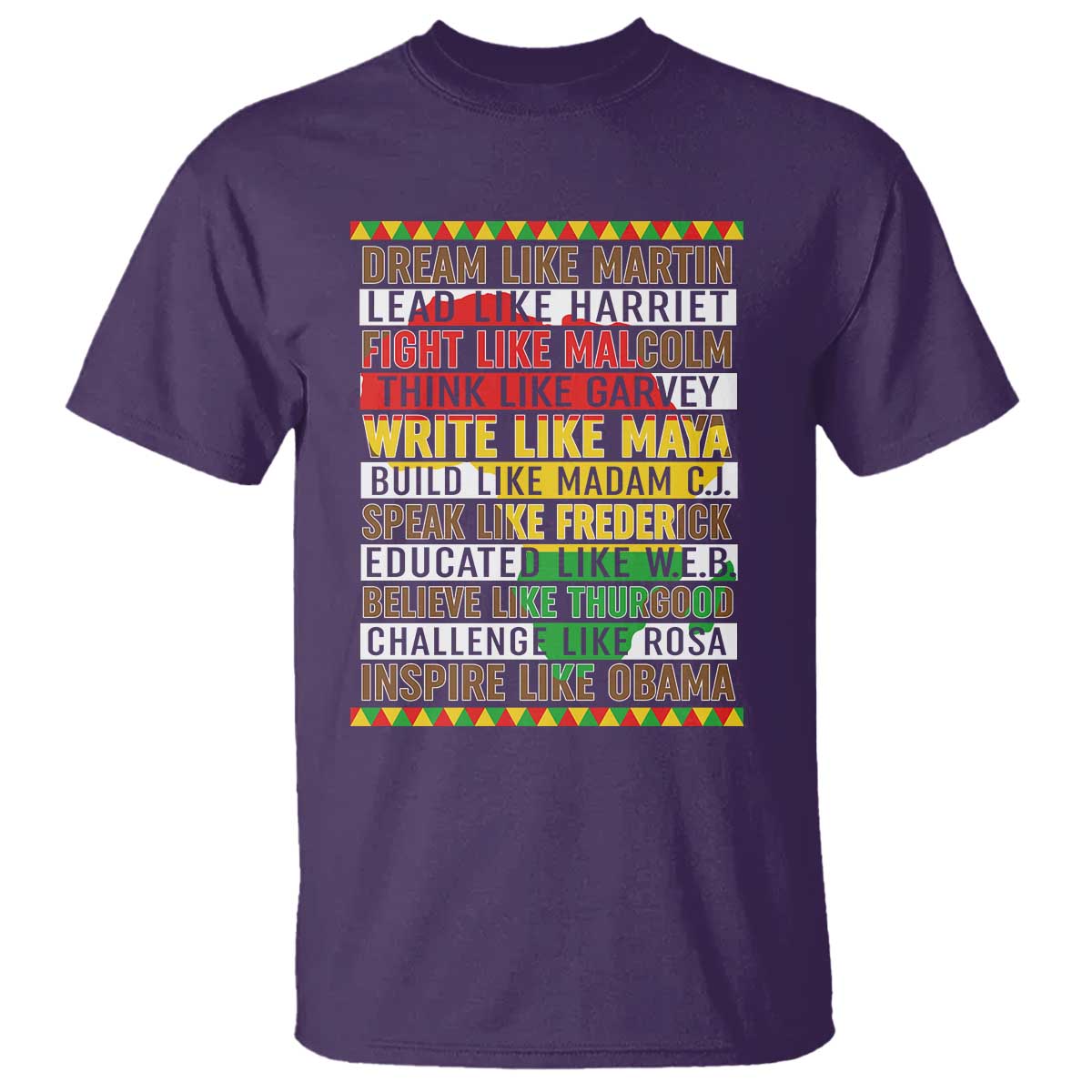 Black History Month T Shirt Dream Like Martin Lead Like Harriet TS14 Purple Print Your Wear