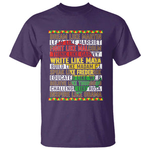 Black History Month T Shirt Dream Like Martin Lead Like Harriet TS14 Purple Print Your Wear