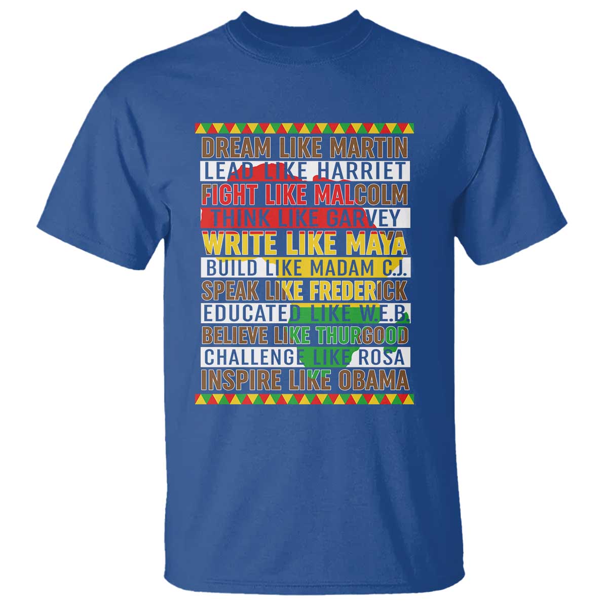 Black History Month T Shirt Dream Like Martin Lead Like Harriet TS14 Royal Blue Print Your Wear