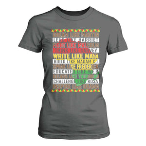 Black History Month T Shirt For Women Dream Like Martin Lead Like Harriet TS14 Dark Heather Print Your Wear