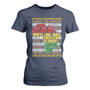 Black History Month T Shirt For Women Dream Like Martin Lead Like Harriet TS14 Navy Print Your Wear