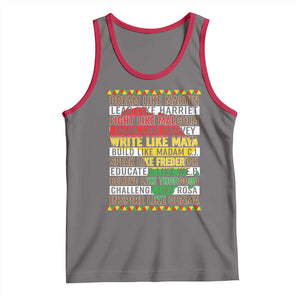Black History Month Tank Top Dream Like Martin Lead Like Harriet TS14 Deep Heather Red Print Your Wear