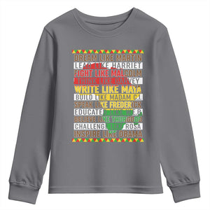 Black History Month Youth Sweatshirt Dream Like Martin Lead Like Harriet TS14 Charcoal Print Your Wear