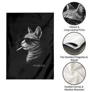 Fck Ice Garden Flag Funny Cat Smoking Anti ICE Meme TS14 Print Your Wear