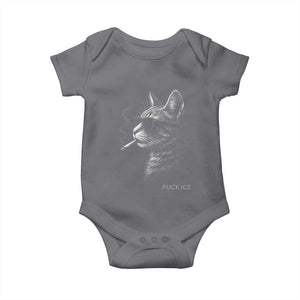 Fck Ice Baby Onesie Funny Cat Smoking Anti ICE Meme TS14 Charcoal Print Your Wear