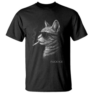 Fck Ice T Shirt Funny Cat Smoking Anti ICE Meme TS14 Black Print Your Wear