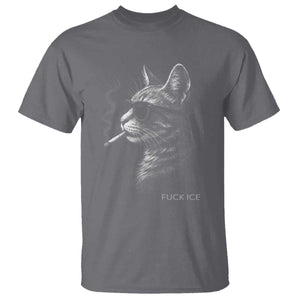 Fck Ice T Shirt Funny Cat Smoking Anti ICE Meme TS14 Charcoal Print Your Wear