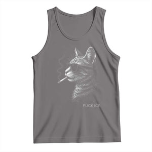Fck Ice Tank Top Funny Cat Smoking Anti ICE Meme TS14 Deep Heather Print Your Wear
