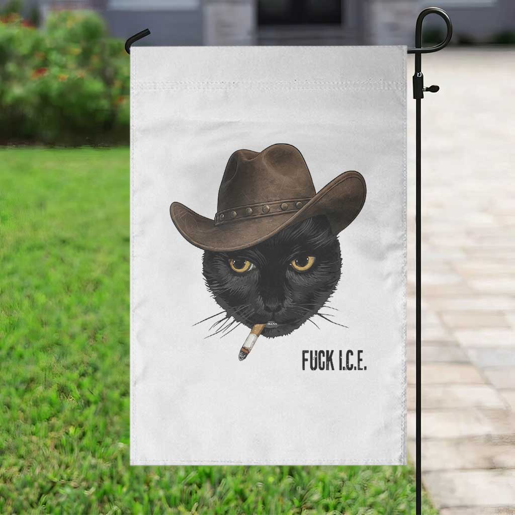 Funny Cowboy Cat Smoking Anti ICE Protest Meme Garden Flag TS14 Print Your Wear