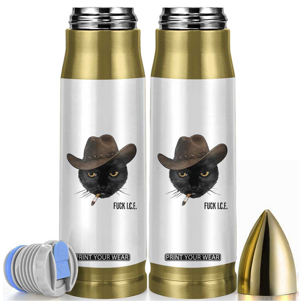 Funny Cowboy Cat Smoking Anti ICE Protest Meme Bullet Tumbler TS14 White Print Your Wear