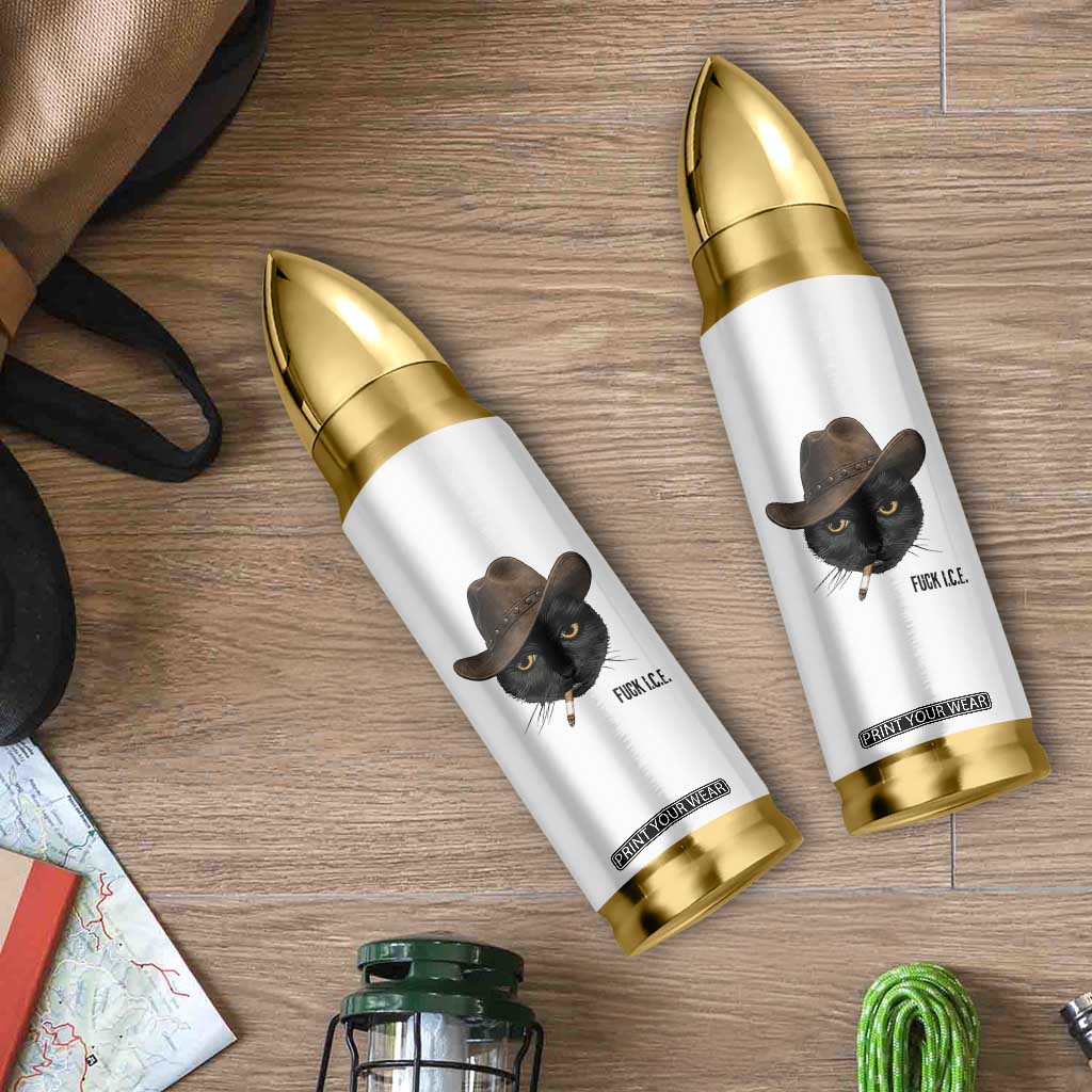 Funny Cowboy Cat Smoking Anti ICE Protest Meme Bullet Tumbler TS14 Print Your Wear