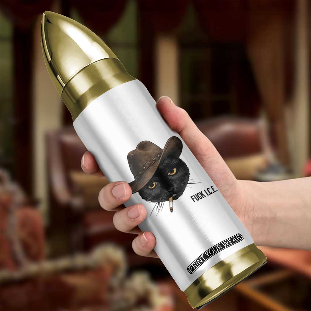 Funny Cowboy Cat Smoking Anti ICE Protest Meme Bullet Tumbler TS14 Print Your Wear