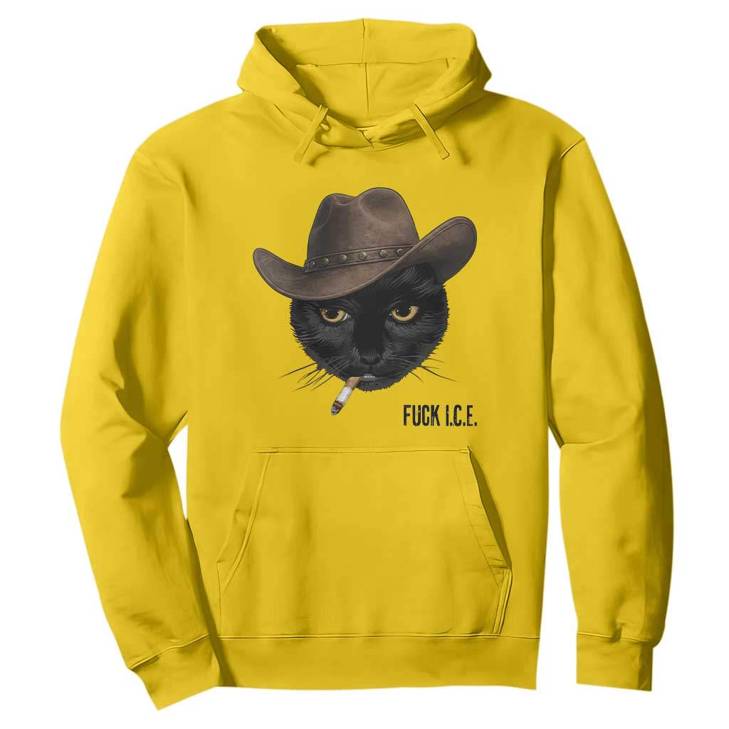 Funny Cowboy Cat Smoking Anti ICE Protest Meme Hoodie TS14 Daisy Print Your Wear