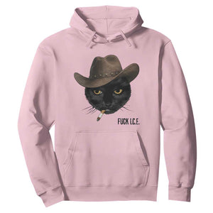 Funny Cowboy Cat Smoking Anti ICE Protest Meme Hoodie TS14 Light Pink Print Your Wear