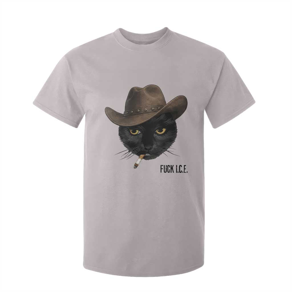 Funny Cowboy Cat Smoking Anti ICE Protest Meme T Shirt For Kid TS14 Ice Gray Print Your Wear