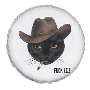 Funny Cowboy Cat Smoking Anti ICE Protest Meme Spare Tire Cover TS14 Print Your Wear