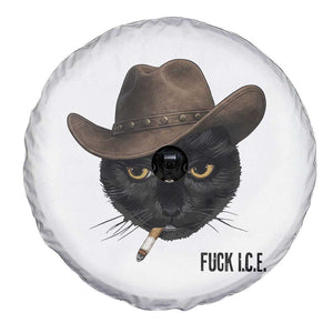 Funny Cowboy Cat Smoking Anti ICE Protest Meme Spare Tire Cover TS14 Print Your Wear