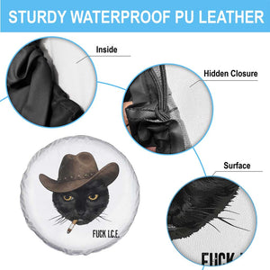 Funny Cowboy Cat Smoking Anti ICE Protest Meme Spare Tire Cover TS14 Print Your Wear
