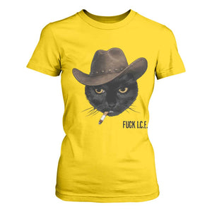 Funny Cowboy Cat Smoking Anti ICE Protest Meme T Shirt For Women TS14 Daisy Print Your Wear