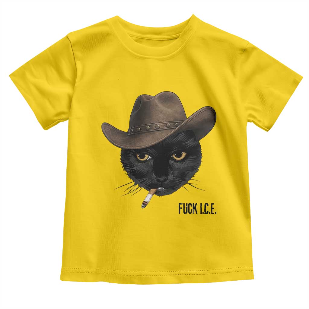Funny Cowboy Cat Smoking Anti ICE Protest Meme Toddler T Shirt TS14 Daisy Print Your Wear