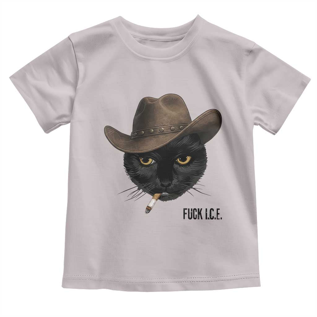 Funny Cowboy Cat Smoking Anti ICE Protest Meme Toddler T Shirt TS14 Ice Gray Print Your Wear
