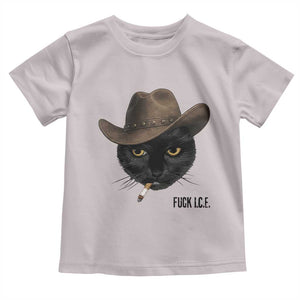 Funny Cowboy Cat Smoking Anti ICE Protest Meme Toddler T Shirt TS14 Ice Gray Print Your Wear