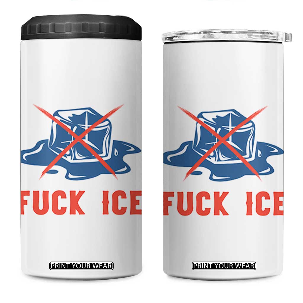 Ice Cube Anti ICE Immigration Human Rights Meme 4 in 1 Can Cooler Tumbler TS14 One Size: 16 oz White Print Your Wear