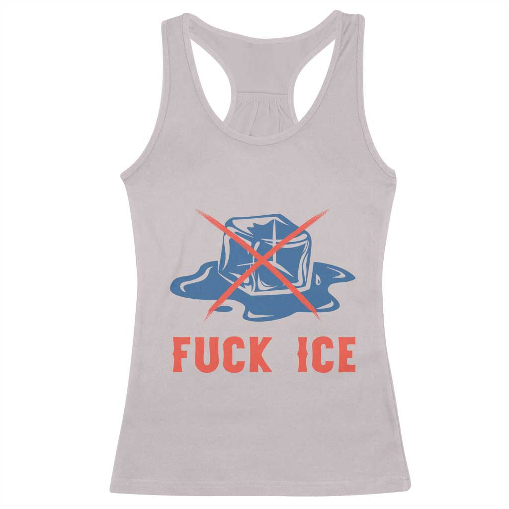Ice Cube Anti ICE Immigration Human Rights Meme Racerback Tank Top TS14 Ice Gray Print Your Wear