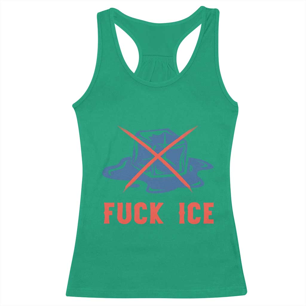 Ice Cube Anti ICE Immigration Human Rights Meme Racerback Tank Top TS14 Irish Green Print Your Wear
