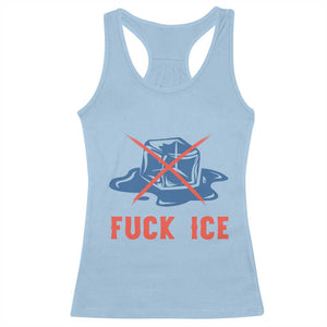Ice Cube Anti ICE Immigration Human Rights Meme Racerback Tank Top TS14 Light Blue Print Your Wear
