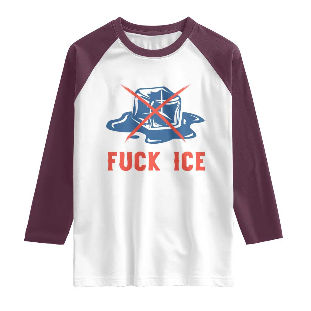 Ice Cube Anti ICE Immigration Human Rights Meme Raglan Shirt TS14 White Maroon Print Your Wear