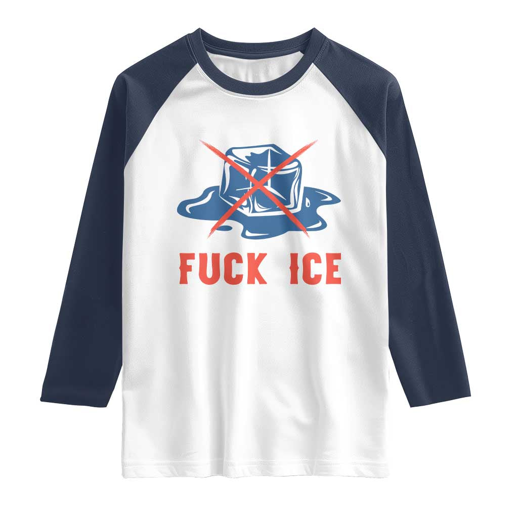 Ice Cube Anti ICE Immigration Human Rights Meme Raglan Shirt TS14 White Navy Print Your Wear