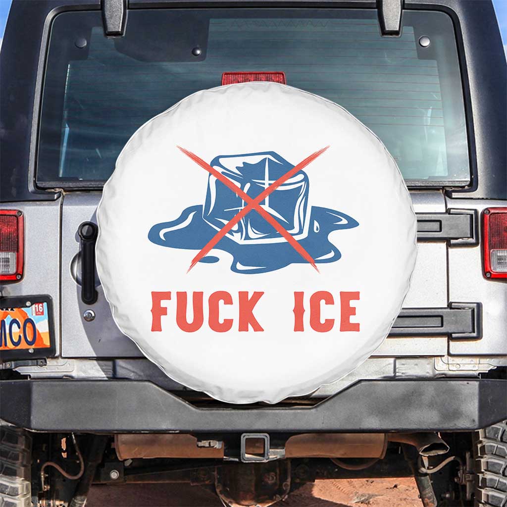 Ice Cube Anti ICE Immigration Human Rights Meme Spare Tire Cover TS14 No hole White Print Your Wear