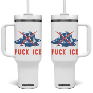 Ice Cube Anti ICE Immigration Human Rights Meme Tumbler With Handle TS14 One Size: 40 oz White Print Your Wear